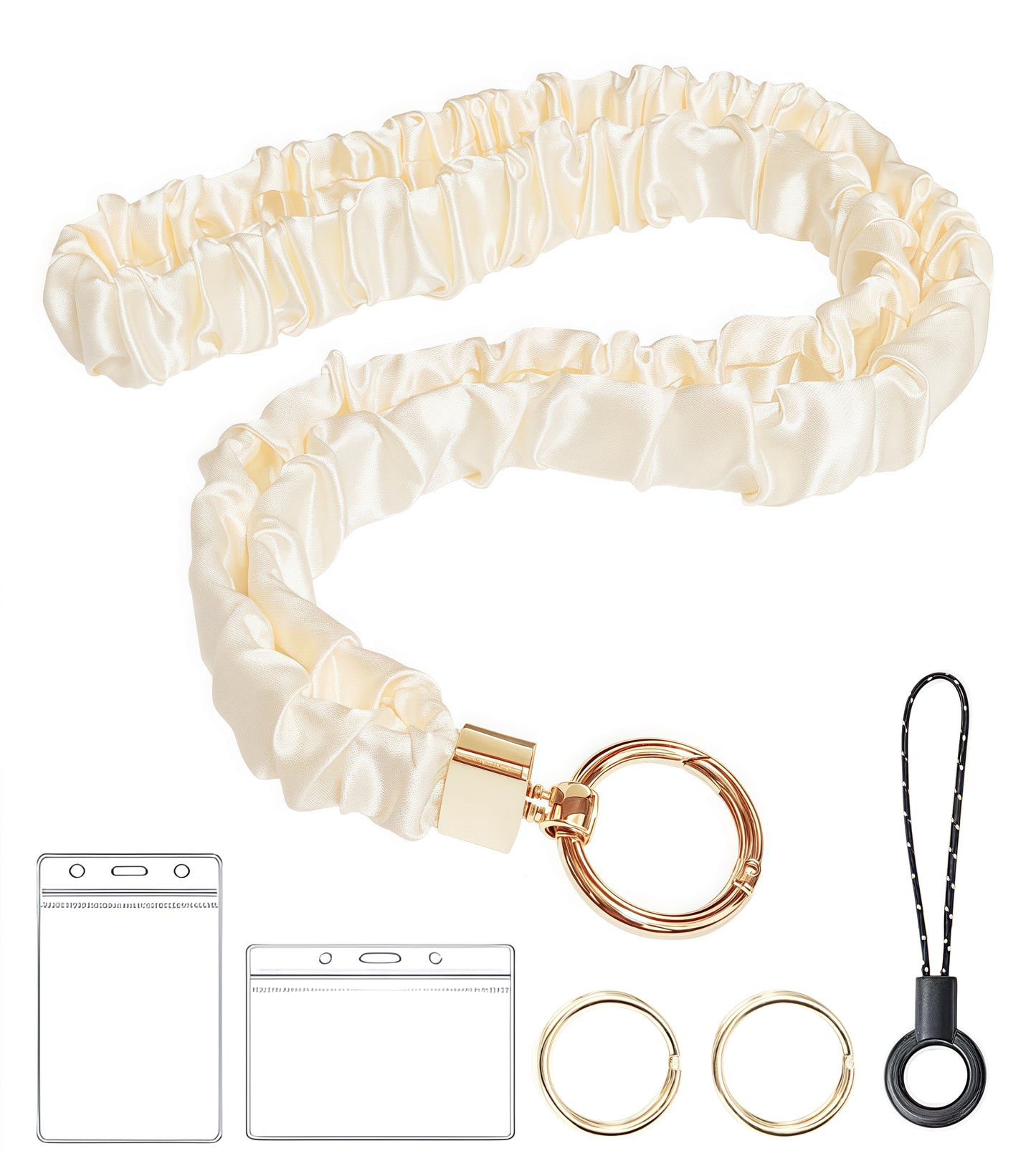 Stretchy Scrunchie Cute Lanyard for ID Badges,Keychain Holder for Teacher, Doctor and Other Professionals