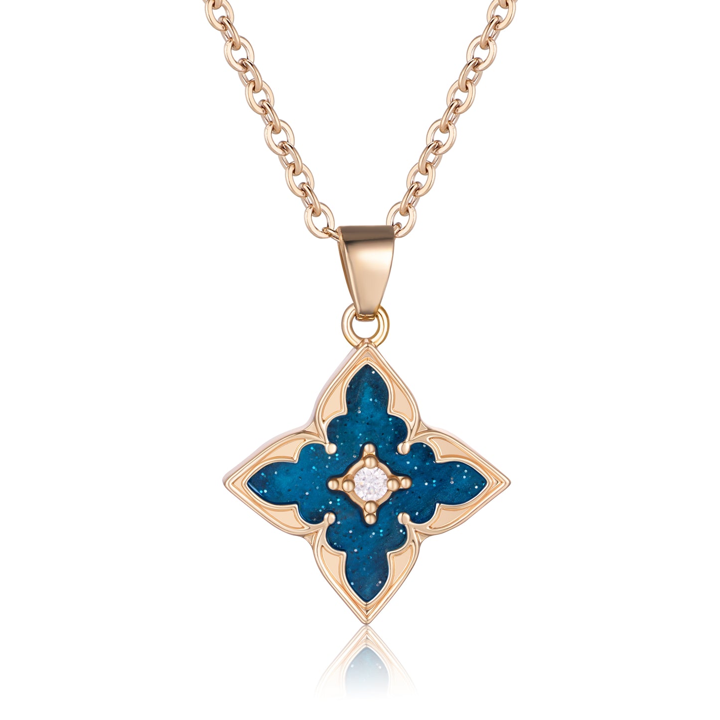 14K Gold Plated Gold Clover Necklace, Dainty Four Leaf Lucky Choker Charm Colorful Clover Adjustable Chain Shell Made Pendant Necklace for Women Jewelry
