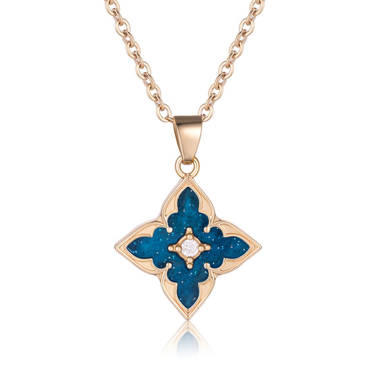 14K Gold Plated Gold Clover Necklace, Dainty Four Leaf Lucky Choker Charm Colorful Clover Adjustable Chain Shell Made Pendant Necklace for Women Jewelry