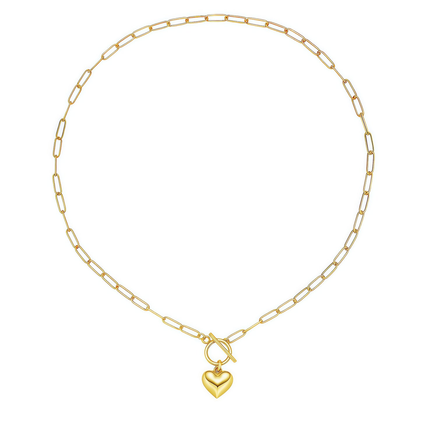 YEATMUE Heart Necklace for Women 14K Gold Plated Trendy Heart Choker Lover Pendant Hypoallergenic Fashion Gold Necklace for Women Love Jewelry Gift for Women