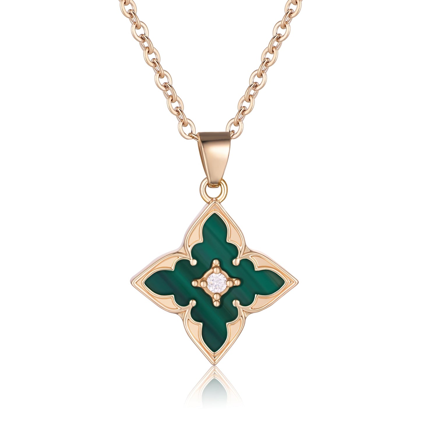 14K Gold Plated Gold Clover Necklace, Dainty Four Leaf Lucky Choker Charm Colorful Clover Adjustable Chain Shell Made Pendant Necklace for Women Jewelry