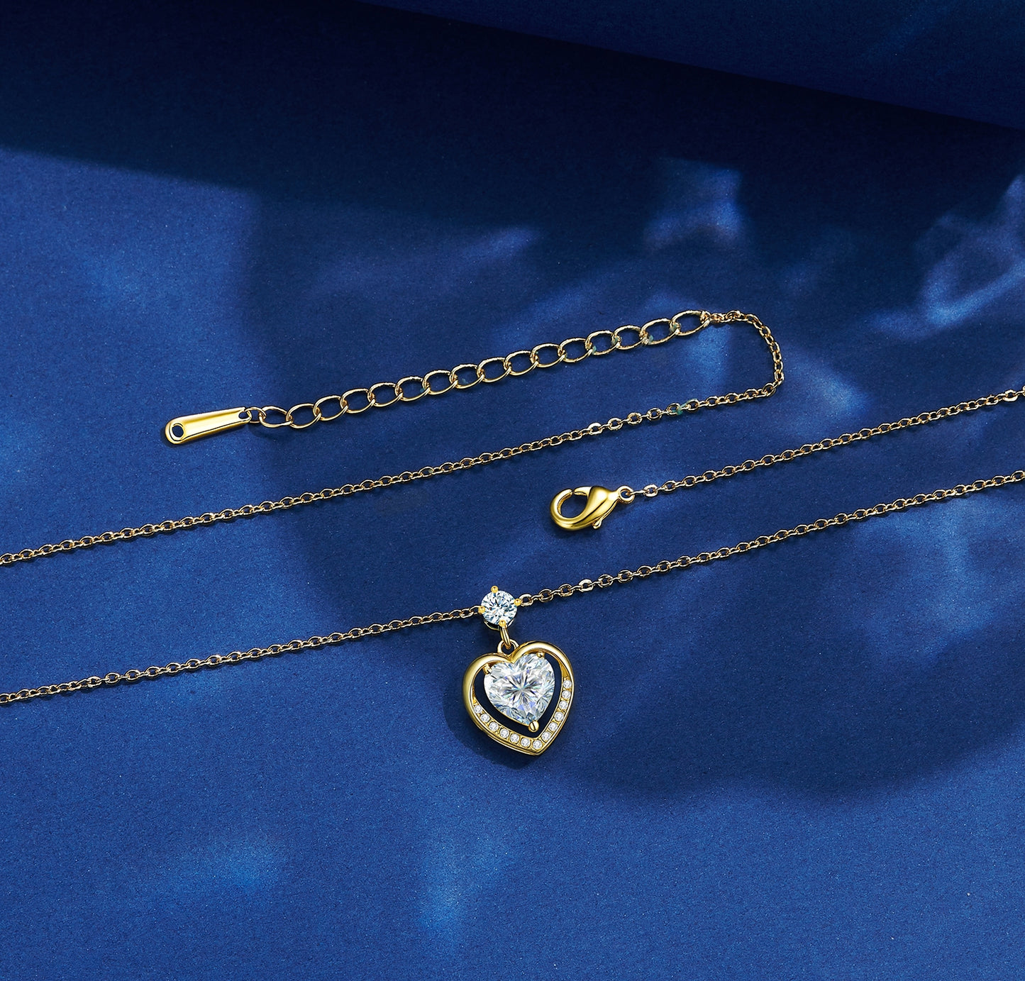 Heart Zircon Necklace and Earrings Set