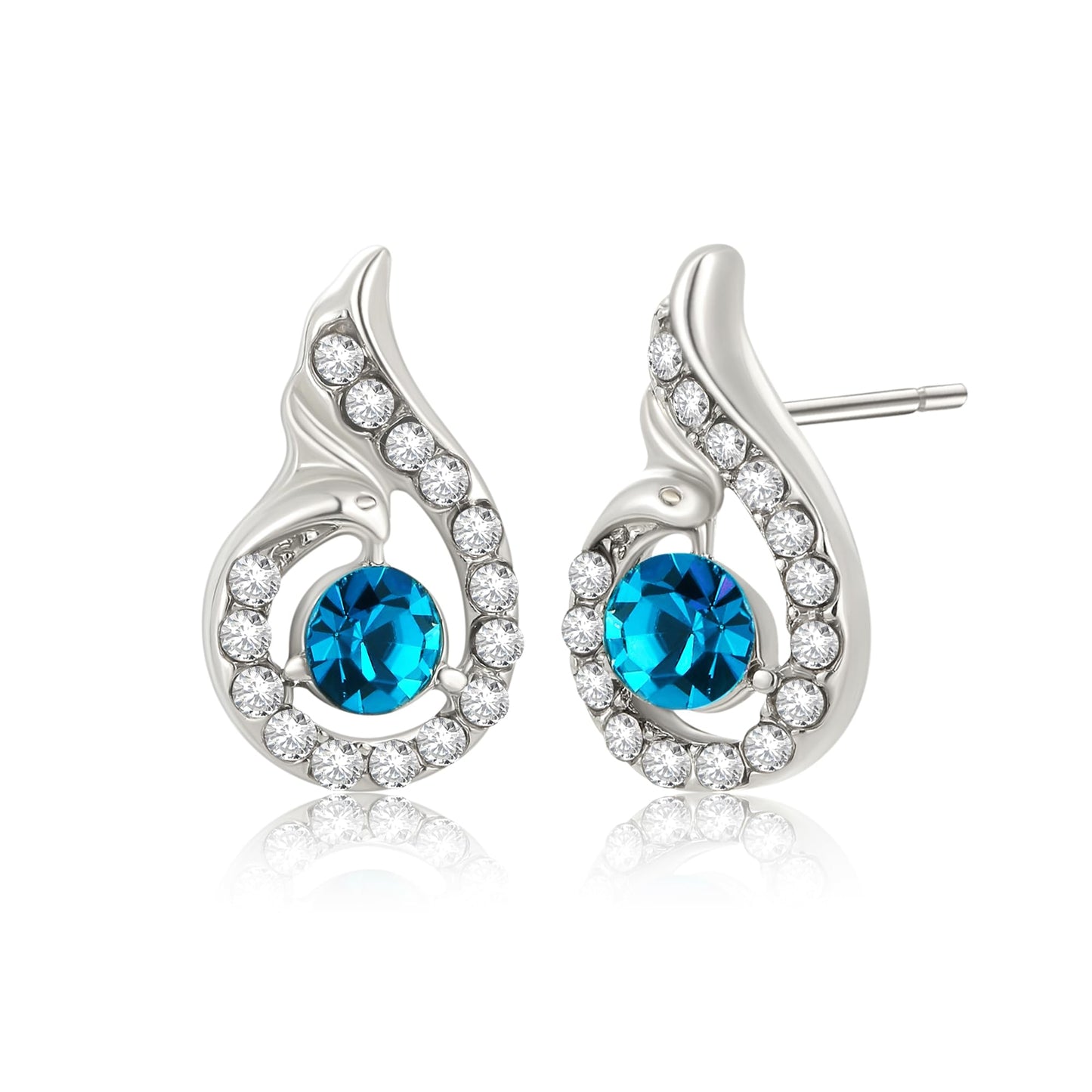 Phoenix Crystals Stud Earrings for Women, Unique Jewelry for Women Birthday Gifts for Women, Symbol of Luck and Reborn