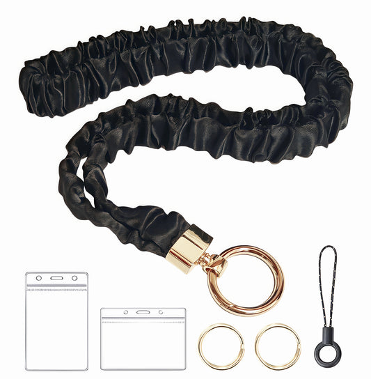 Stretchy Scrunchie Cute Lanyard for ID Badges,Keychain Holder for Teacher, Doctor and Other Professionals