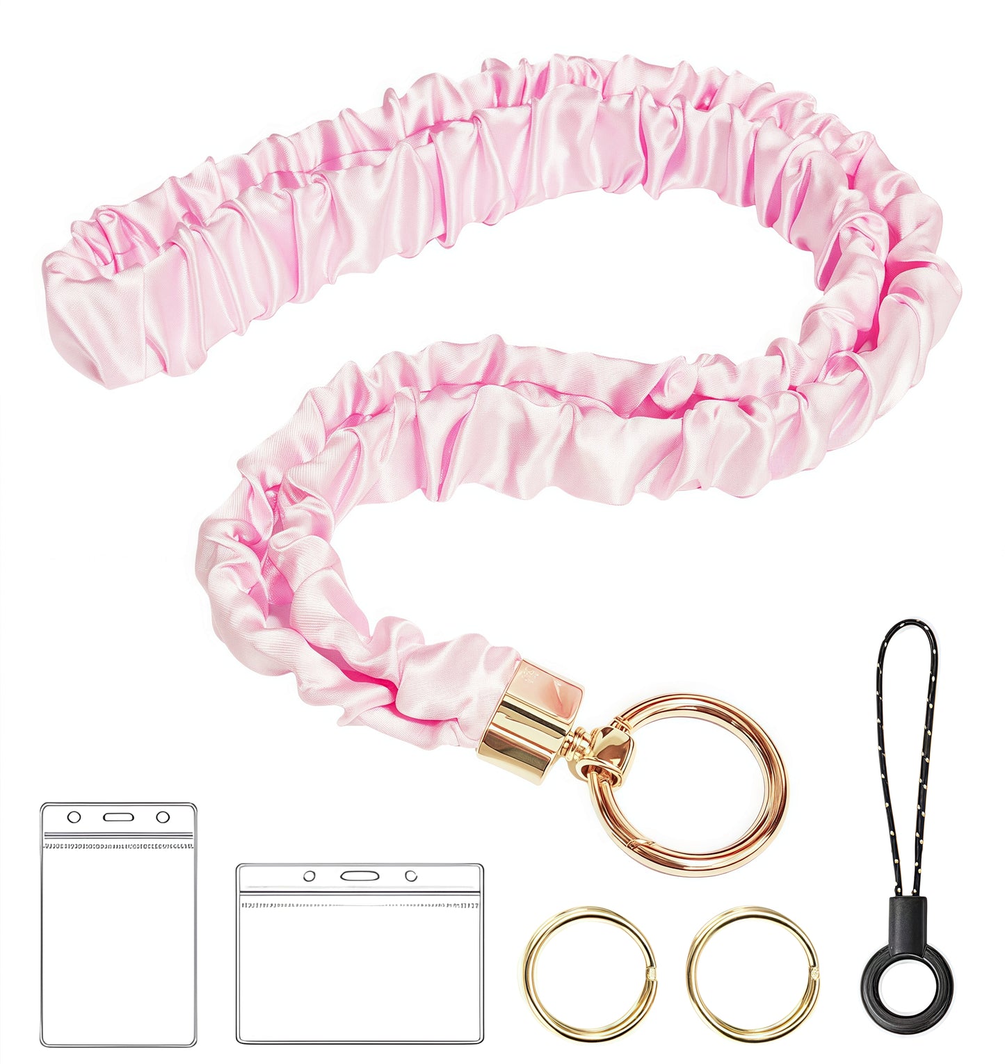 Stretchy Scrunchie Cute Lanyard for ID Badges,Keychain Holder for Teacher, Doctor and Other Professionals